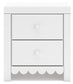 Mollviney - White - Two Drawer Night Stand