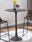 Oswego - Round Bar Table - Dark Russet And Antique Bronze