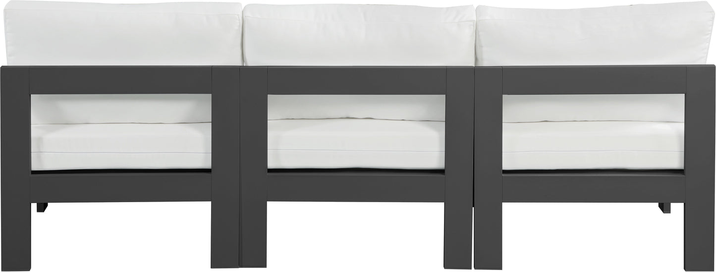 Nizuc - Outdoor Patio Modular Sofa 3 Seats - White - Modern & Contemporary