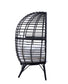 Penelope - Patio Lounge Chair - Light Gray Fabric & Black Finish