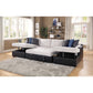 Merill - Sectional Sofa - Beige Fabric & Black PU