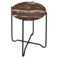 Latifa - Round Accent Table With Marble Top - Red And Black