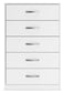 Flannia - White - Five Drawer Chest - 46" Height