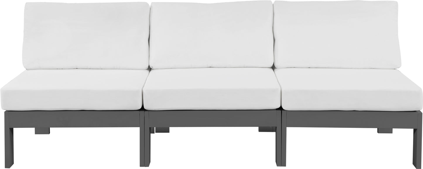 Nizuc - Outdoor Patio Modular Sofa 3 Seats - White - Modern & Contemporary