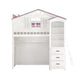 Tree House - Twin Loft Bed - Pink & White Finish