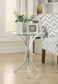 Eloise - Round Accent Table With Curved Legs - Chrome