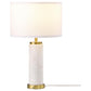 Lucius - Drum Shade Bedside Table Lamp - White And Gold