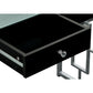 Margo - Vanity Table With Power / Mirror / Stool & Light - Chrome / Black