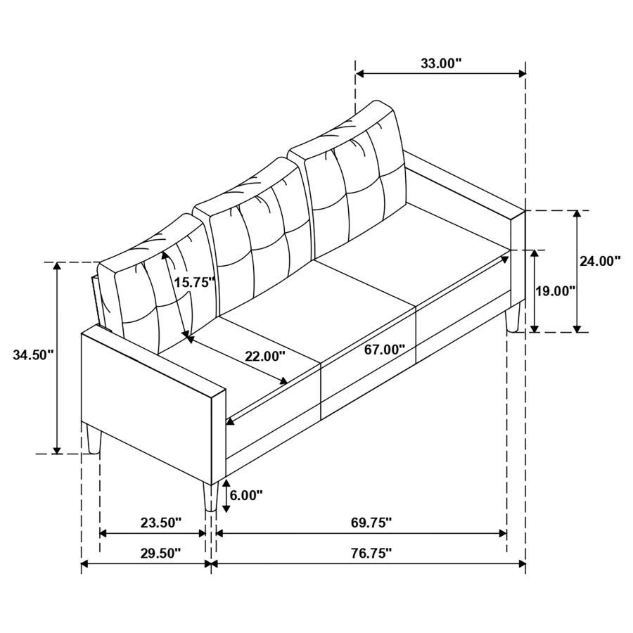 Bowen - Upholstered Track Arm Tufted Sofa