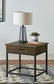 Byers - Square 1-Drawer End Table - Brown Oak And Sandy Black