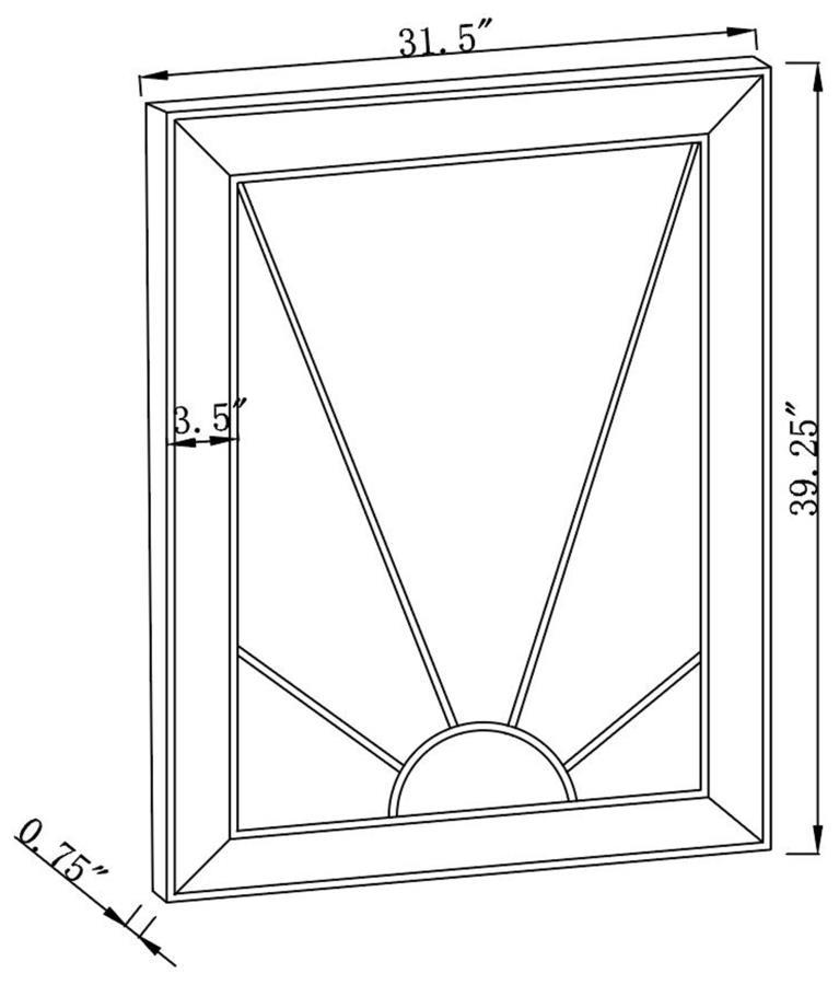 Calixte - Rectangular Wall Mirror - Champagne And Gray