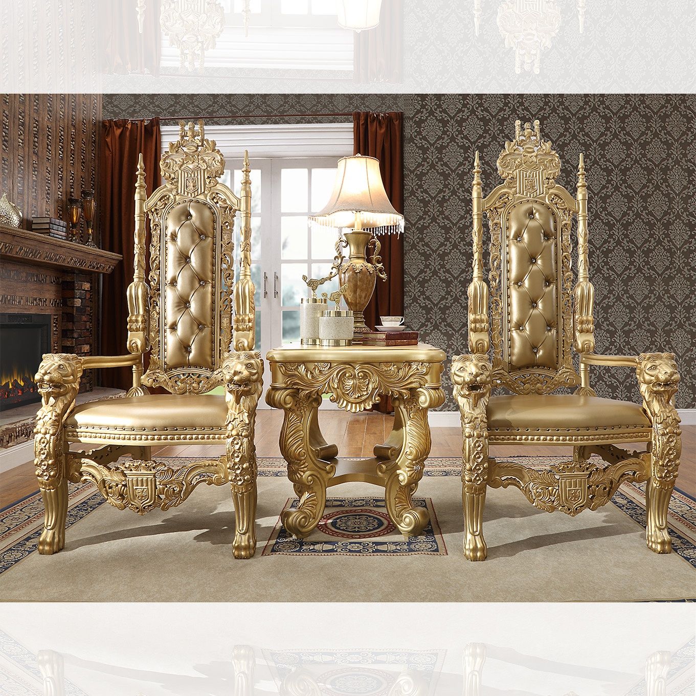 HD-1801 - King Chair - Bright Gold