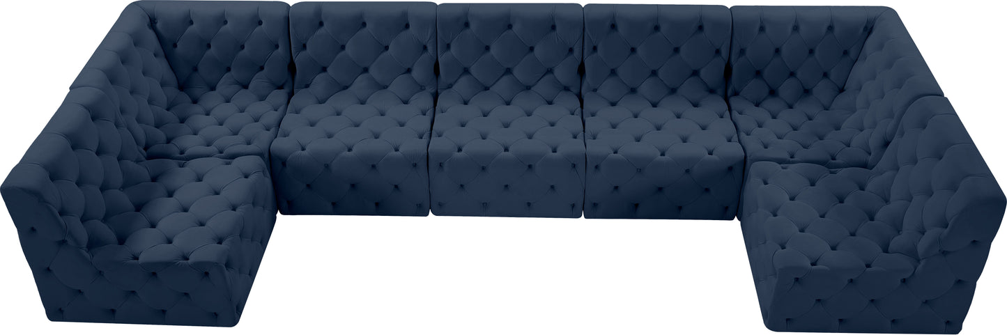 Tuft - Modular Sectional 7 Piece - Navy - Fabric