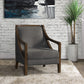 Hopkins - Chair With Brown Arm - Columbia Charcoal