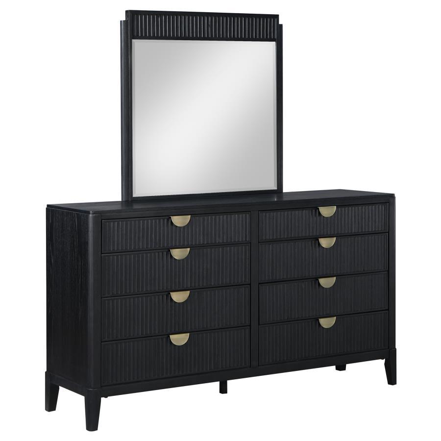 Brookmead - 8-Drawer Dresser With Mirror - Black