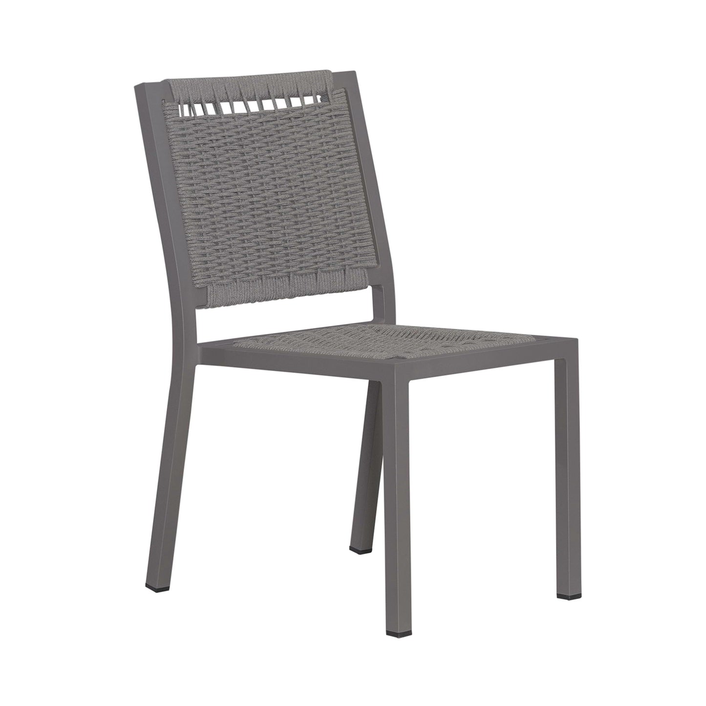 Plantation Key - Outdoor Panel Back Side Chair - Granite