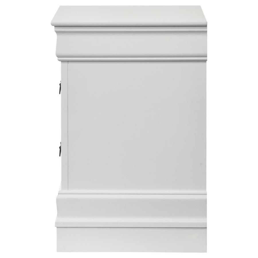 Louis Philippe - 2-Drawer Nightstand Bedside Table - White