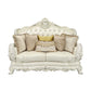 Adara - Loveseat - White PU & Antique White Finish