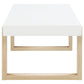 Pala - Rectangular Coffee Table - White High Gloss And Natural