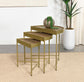 Tristen - 3 Piece Demilune Nesting Table With Recessed Top - Brown And Gold