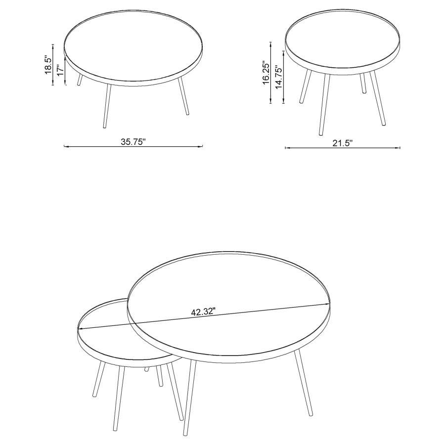 Kaelyn - 2 Piece Mirror Top Nesting Coffee Table