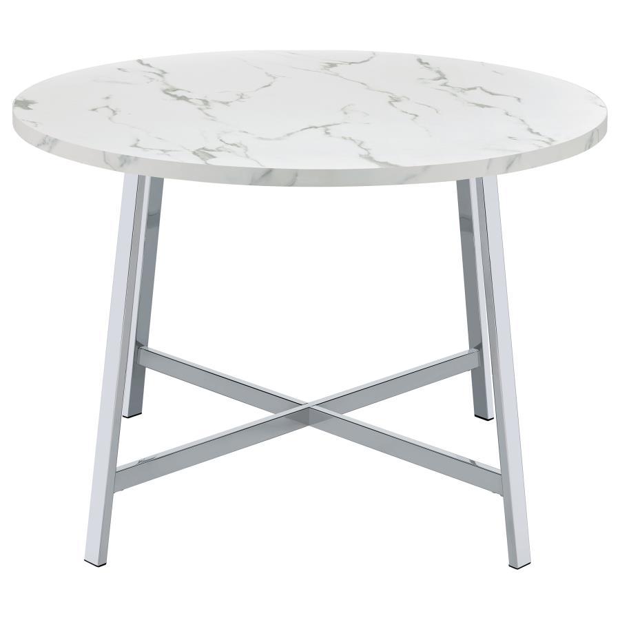 Alcott - Round Dining Table Faux Marble - Carrara