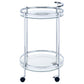 Chrissy - Round Glass Shelf Metal Bar Cart