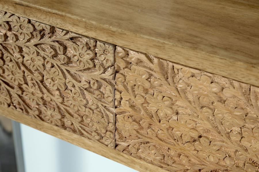 Draco - Console Table With Hand Carved Drawers - Natural