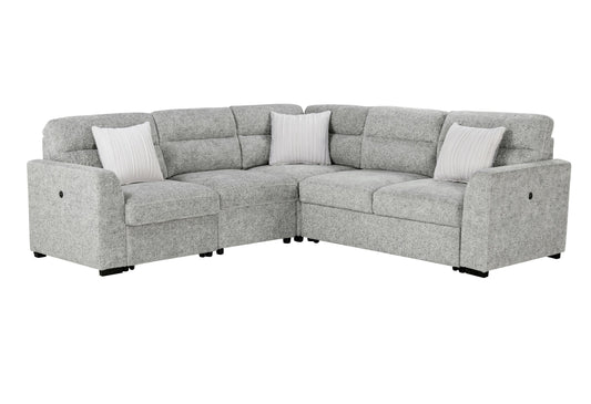 U9401 - Sectional With 3 Pillows - Nickel