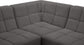 Relax - Modular Sectional 5 Piece - Gray - Fabric