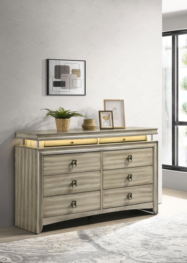 Giselle - 8-Drawer Dresser - Rustic Beige