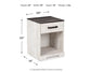 Shawburn - White / Black / Gray - One Drawer Night Stand - Open Cubby