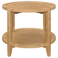 Camillo - Round Solid Wood End Table With Shelf - Maple Brown