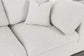 Serene - Linen Textured Fabric Deluxe Comfort Modular Sectional 5 Piece - Cream