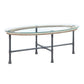 Brantley - Coffee Table - Clear Glass & Sandy Gray Finish