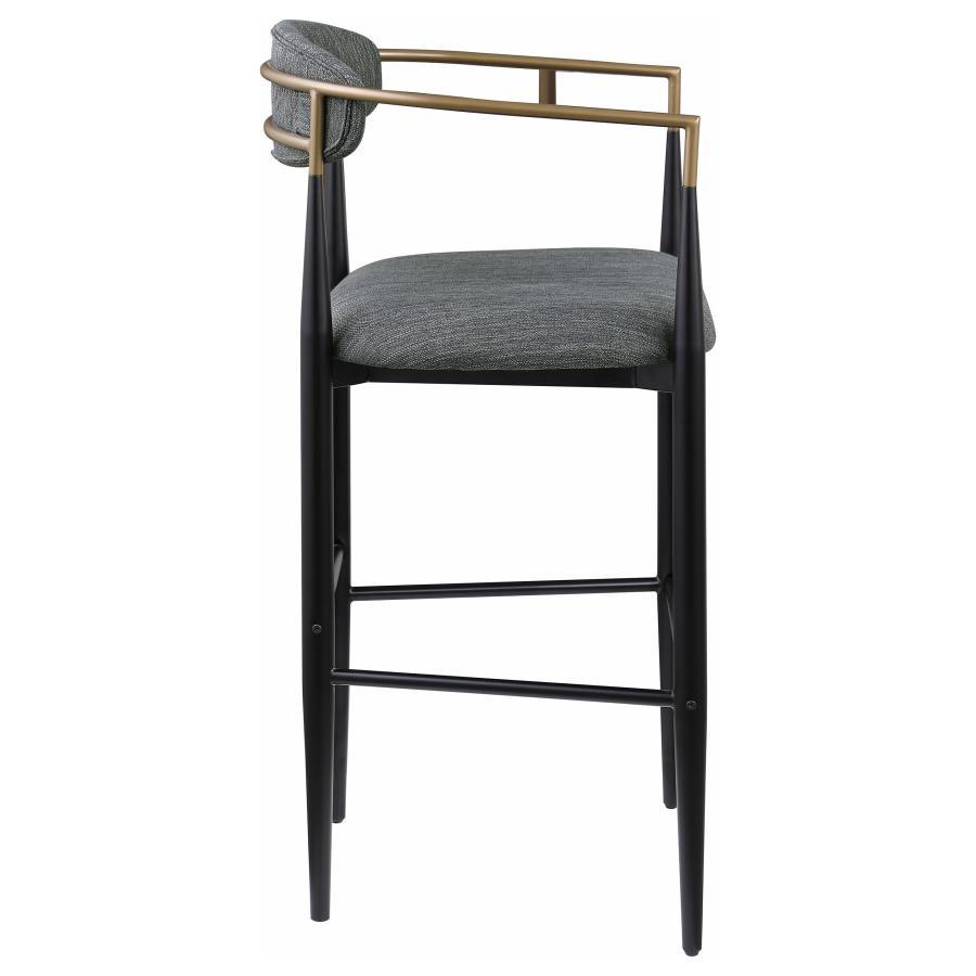 Tina - Metal Pub Height Bar Stool With Upholstered Back And Seat (Set of 2)