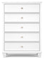 Fortman - White - Five Drawer Chest