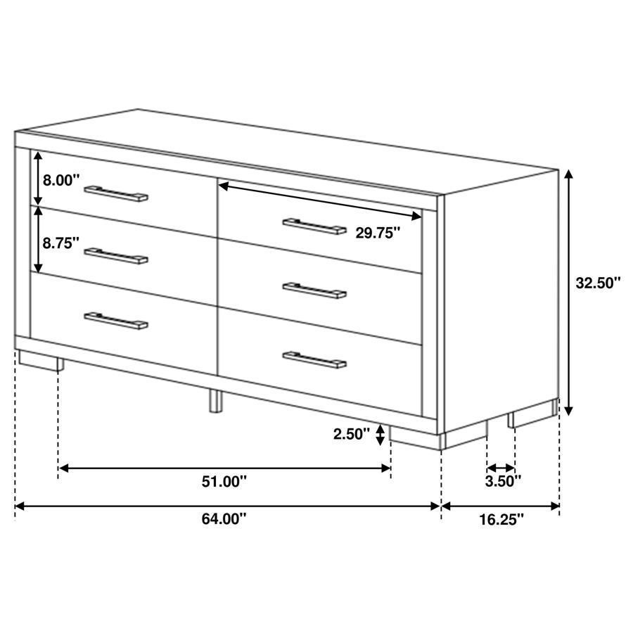 Jessica - 6-drawer Dresser