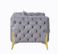 Jelanea - Chair - Gray Velvet & Gold Finish - 30"