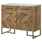 Keaton - Marble Top Herringbone Accent Cabinet