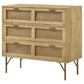 Zamora - 3-Drawer Wood Accent Cabinet With Woven Cane - Natural