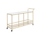 Kenda - Serving Cart - Clear Glass, Mirrored & Gold