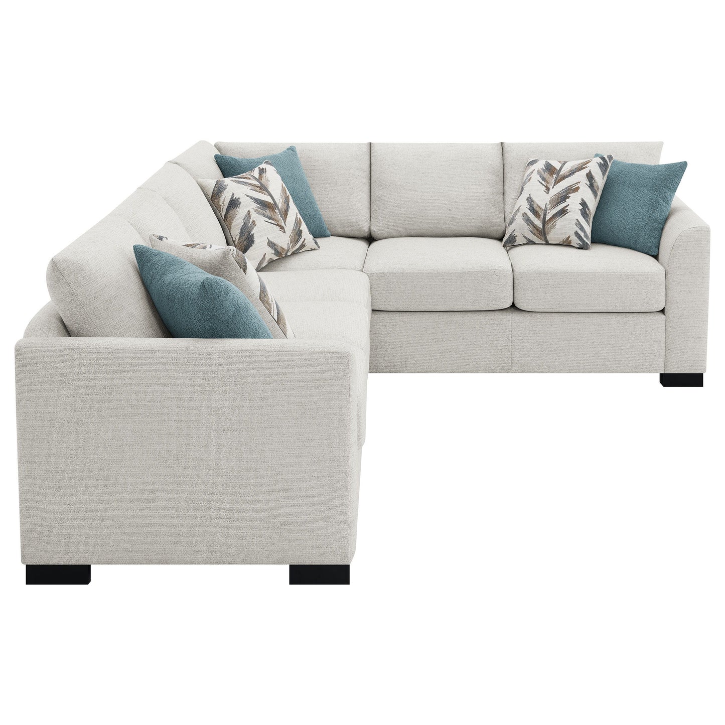 Ashford - Chenille Upholstered Sleeper Sectional Sofa - Greige