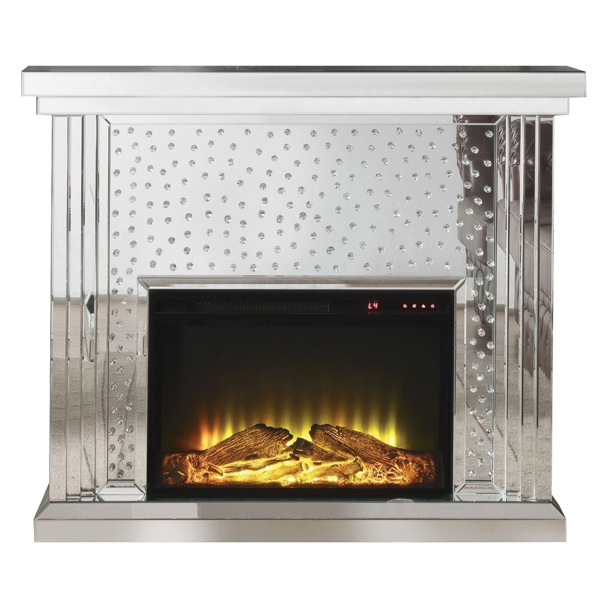Nysa - Fireplace - Mirrored & Faux Crystals - 40"
