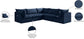 Jacob - Modular Sectional 5 Piece - Navy - Fabric