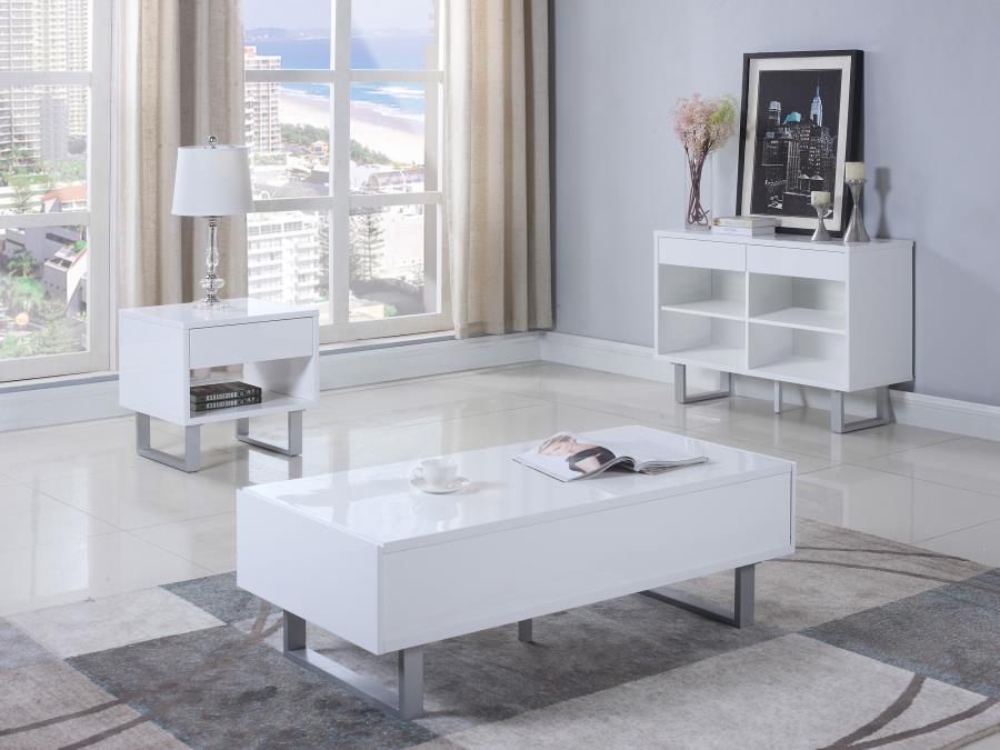 Atchison - 2-Drawer Coffee Table - High Glossy White