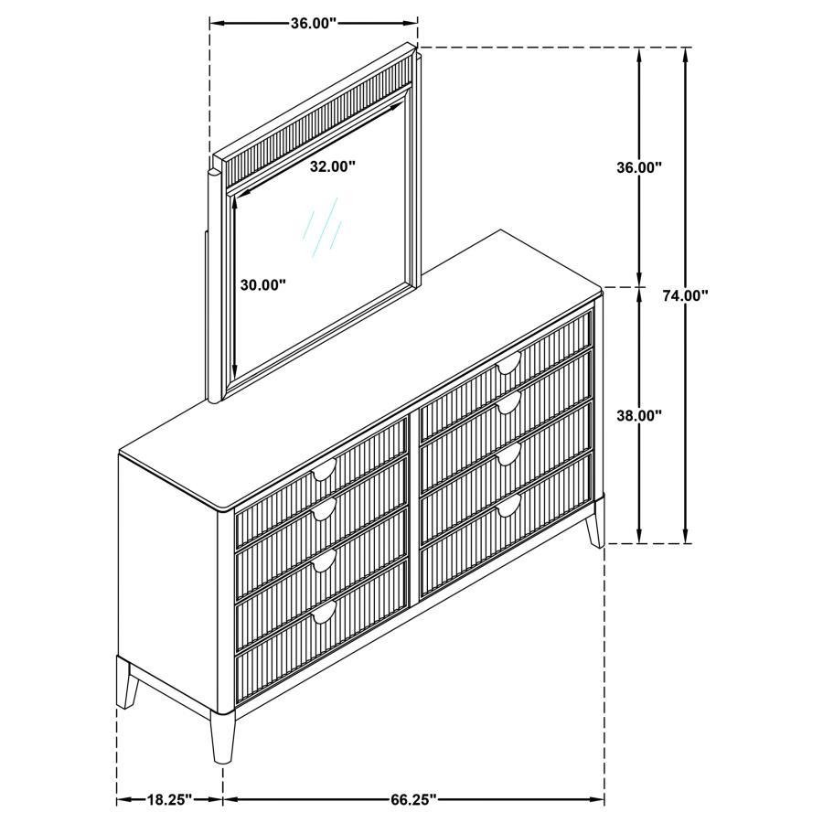 Brookmead - 8-Drawer Dresser With Mirror - Black