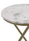 Malthe - Round Marble Top Accent Side - White And Antique Gold