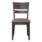 Anglewood - Slat Back Upholstered Side Chair - Dark Brown