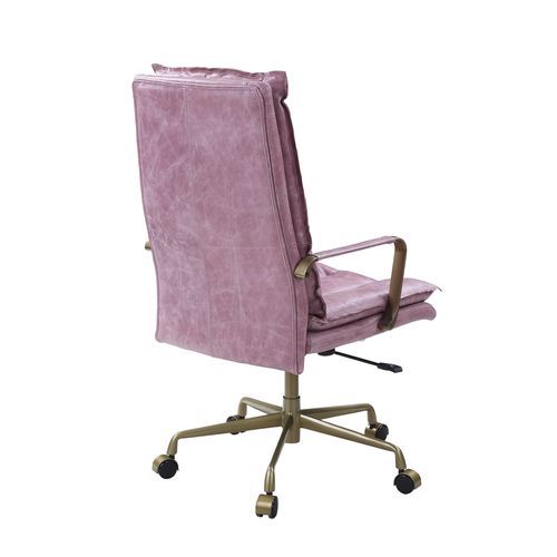 Tinzud - Office Chair - Pink Top Grain Leather